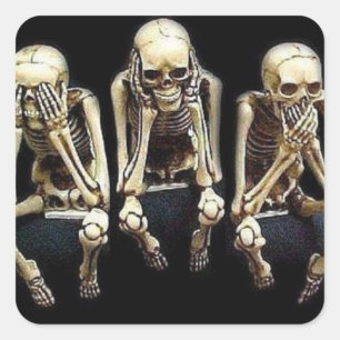 SEHEN SIE, DASS ZU SPRECHEN KEIN ÜBEL HÖREN SIE QUADRATISCHER AUFKLEBER