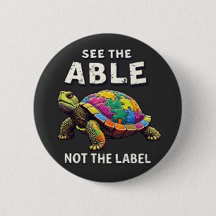 Sehen Sie den Able, nicht das Etikett Autismus Sch Button
