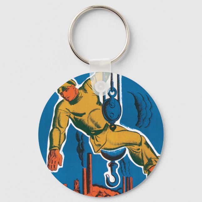 Sehen Sie die sowjetische Gewerkschaft im Entstehe Schlüsselanhänger (Vorderseite)