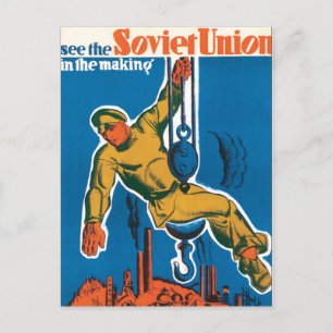 Sehen Sie die Sowjetunion im Aufbau Postkarte