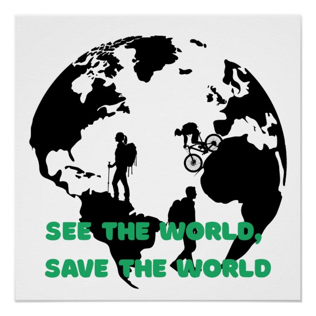Sehen Sie die Welt Gerettet Radwandern Poster (Vorderseite)