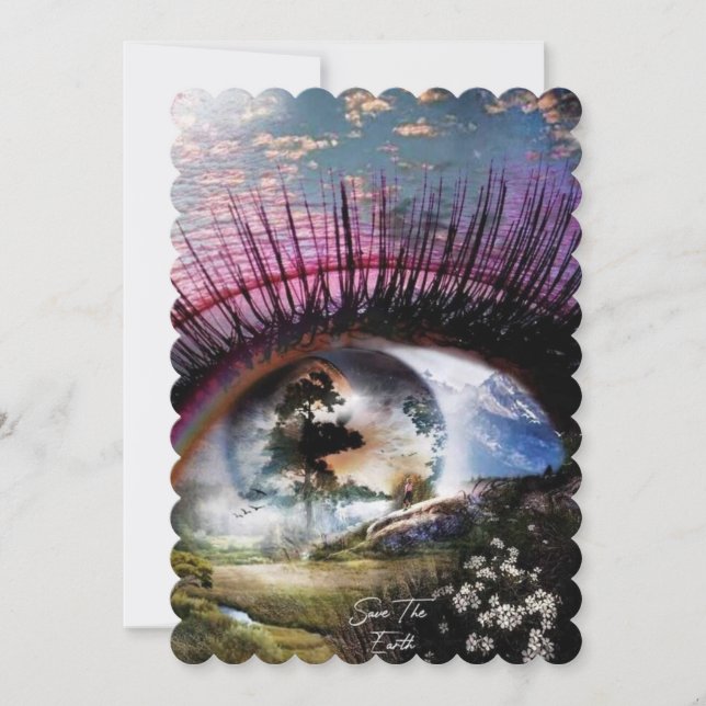 Sehen Sie die Welt mit einem Auge an Einladung (Vorderseite)