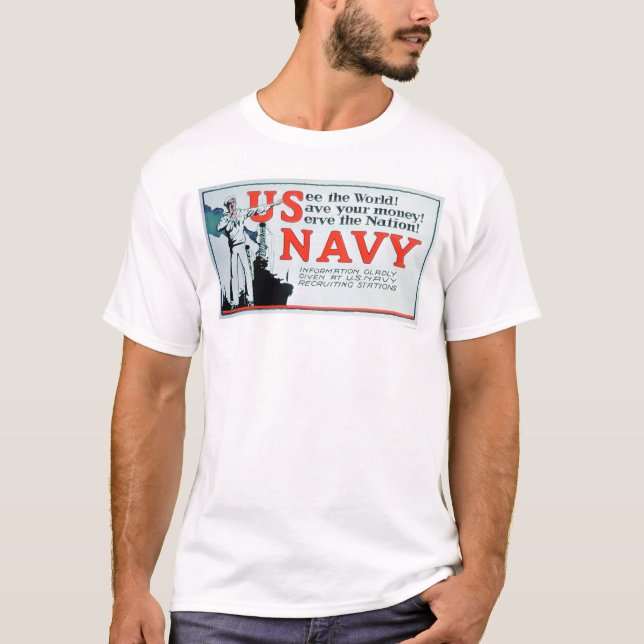 Sehen Sie die Welt, US-Marine (US02162) T-Shirt (Vorderseite)