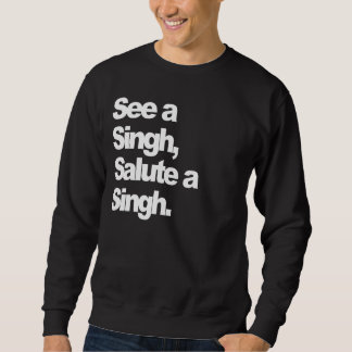 Sehen Sie ein Singh (deluxen weißen Druck) durch Sweatshirt