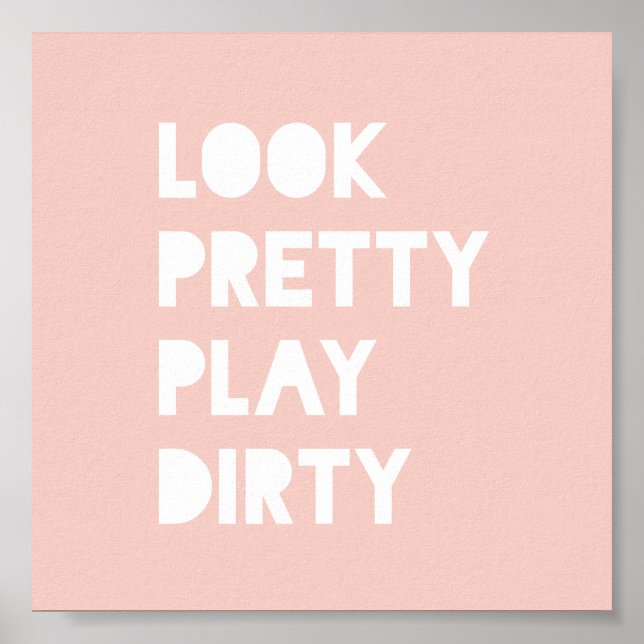 Sehen Sie Hübsche Zitate Kunst druckt Blush Poster (Vorne)