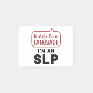 Sehen Sie Ihre Sprache, ich bin ein SLP Post-it Klebezettel