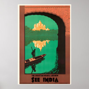 Sehen Sie India Vintage Reiseplakat Drucken Poster