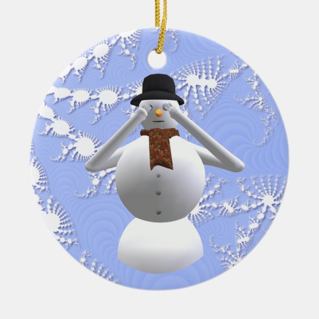 Sehen Sie keine schlechte Keramikornament (Vorne)