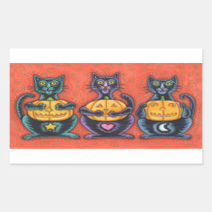 SEHEN SIE KEINE SCHWARZEN KATZKLEIDERSTÜCKE RECHTECKIGER AUFKLEBER