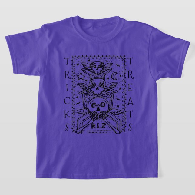 SEHEN SIE KEINEN FRIEDHOF SKELETON TRICK ODER BEHA T-Shirt (Ablage )