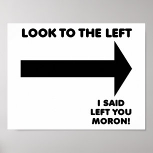 Sehen Sie Links Witziges Poster
