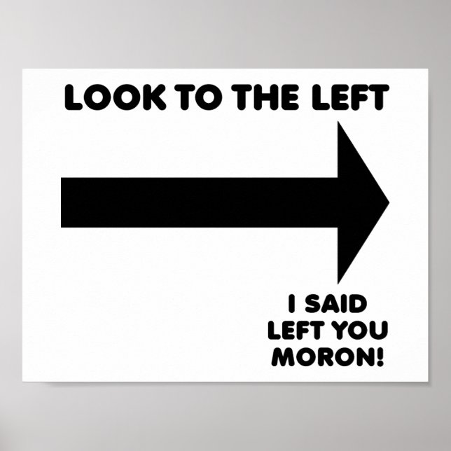 Sehen Sie Links Witziges Poster (Vorne)