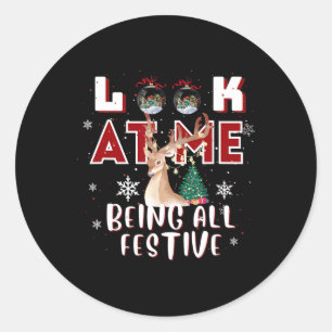 Sehen Sie mich als alle festigen humorvollen Weihn Runder Aufkleber