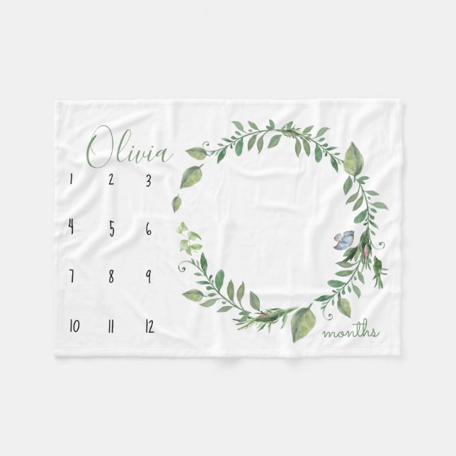 Sehen Sie mir beim Wachsen zu - Foto mit Aquarell Fleecedecke (Vorderseite (Horizontal))