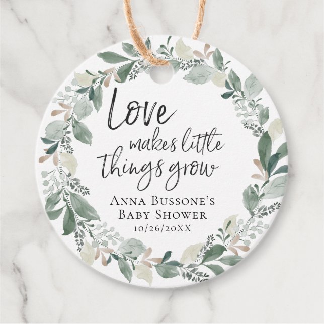 Sehen Sie mir wachsen zu | Eucalyptus Baby Shooter Geschenkanhänger (Vorderseite)