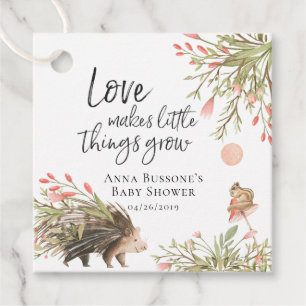 Sehen Sie mir wachsen zu   Woodland Baby Showmarke Geschenkanhänger
