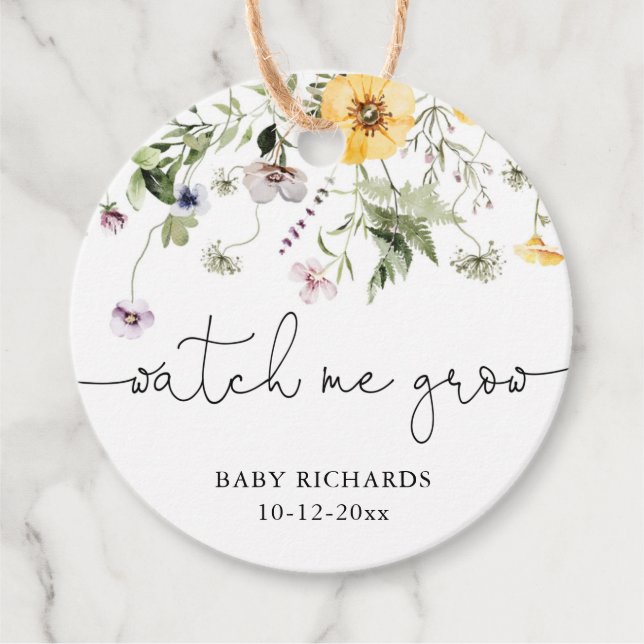 Sehen Sie mir zu, wie ich Wildblume Blumenlavendel Geschenkanhänger (Vorderseite)