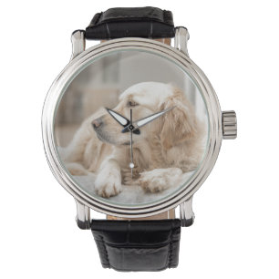 Sehen Sie mit dem Bild von Golden Retriever Armbanduhr