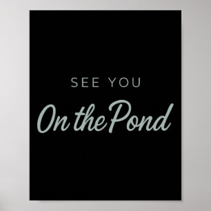 Sehen Sie sich auf dem Teich Outdoor-Hockey Gefror Poster