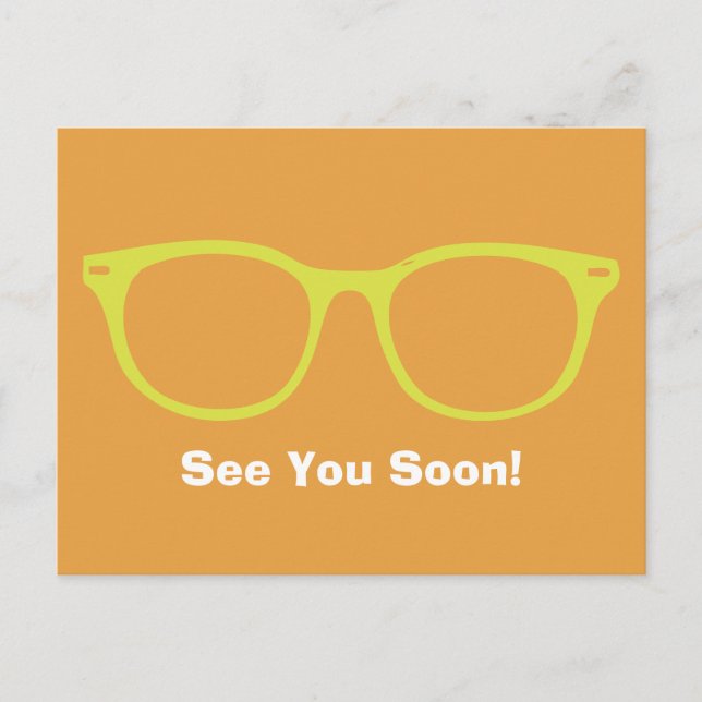 Sehen Sie sich bald Eyeglasses Postcard Limon & Or Postkarte (Vorderseite)