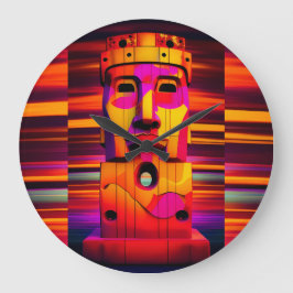 Sehen Sie sich das Auge eines Gottes an - Ken Gage Große Wanduhr