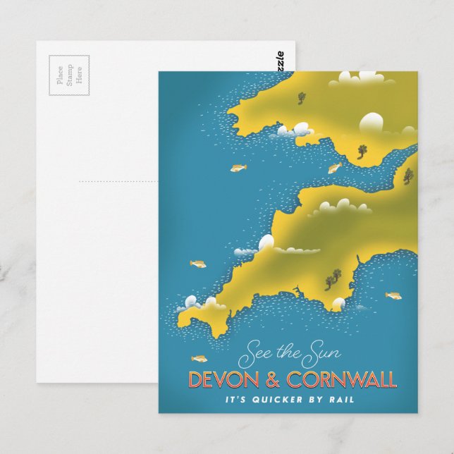Sehen Sie sich das Sun - Devon & Cornwall Reisepla Postkarte (Vorne/Hinten)