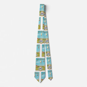 Sehen Sie sich das US Vintage Flugplakat der 50er Krawatte