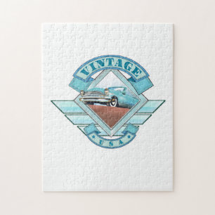 Sehen Sie sich das US Vintage Flugplakat der 50er Puzzle