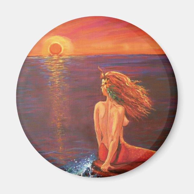 Sehen Sie sich den Magneten der Sunset Mermaid-Kun Magnet (Vorne)
