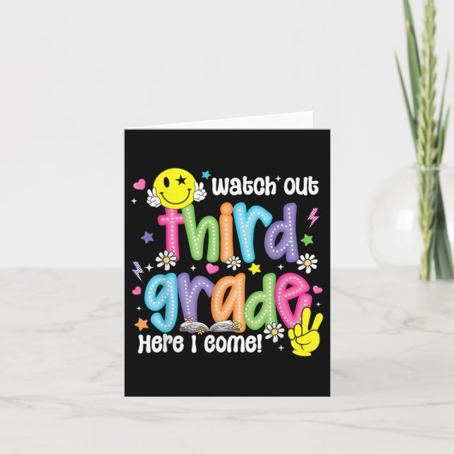 Sehen Sie sich die dritte Klasse an, hier komme ic Karte (Vorderseite)