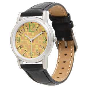 Sehen Sie sich die orangefarbenen Quadrate des 70e Armbanduhr