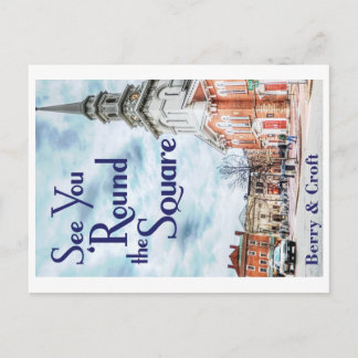 Sehen Sie sich die Postkarte um den Platz