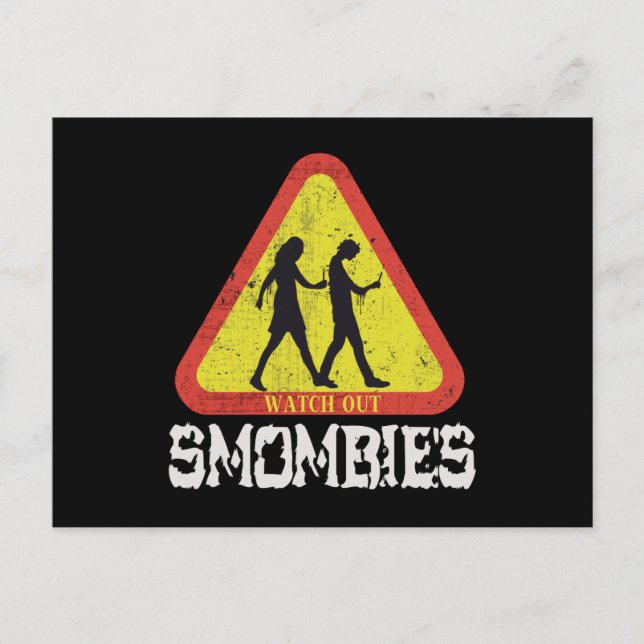 Sehen Sie sich die Smombies an Postkarte (Vorderseite)