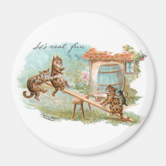 Sehen Sie sich gesägte Katzen an Magnet (Vorne)