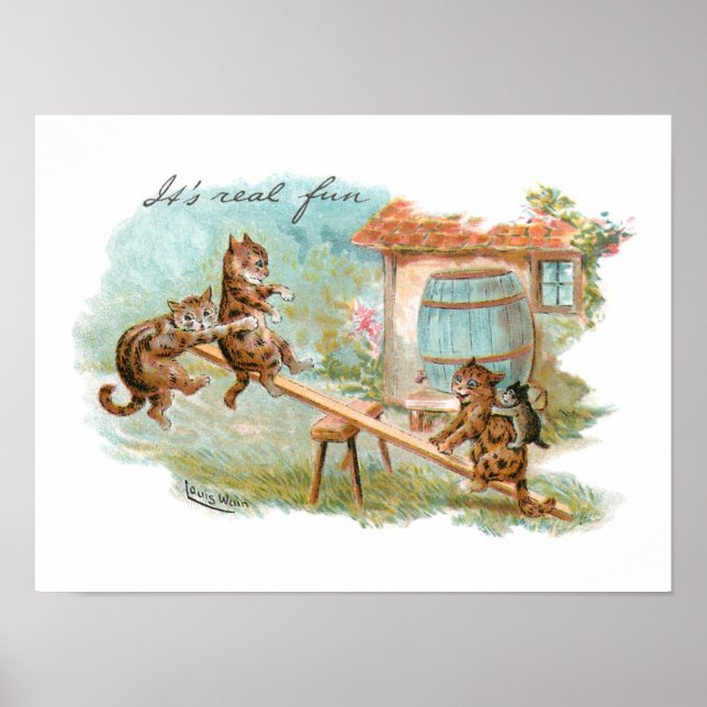 Sehen Sie sich gesägte Katzen an Poster (Vorne)