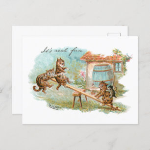 Sehen Sie sich gesägte Katzen an Postkarte