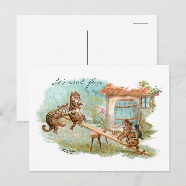 Sehen Sie sich gesägte Katzen an Postkarte (Vorne/Hinten)