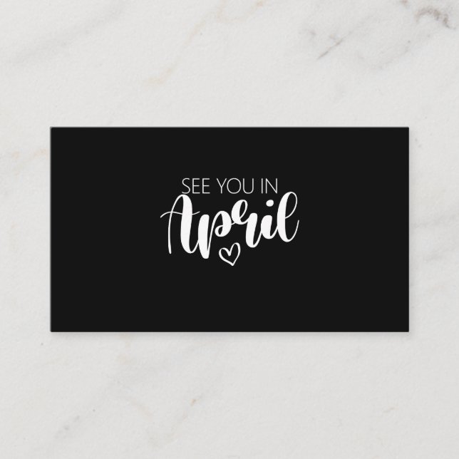 Sehen Sie sich im April Schwangerschaftsankündigun Visitenkarte (Vorderseite)