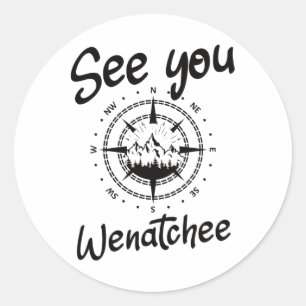Sehen Sie sich in Wenatchee USA Urlaub Ski Comp Runder Aufkleber