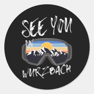 Sehen Sie sich in Wurzch Deutschland Urlaub Skibri Runder Aufkleber