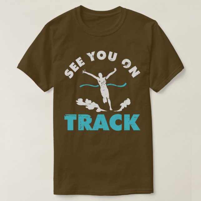 Sehen Sie sich Sie auf Track und Field an T-Shirt (Design vorne)