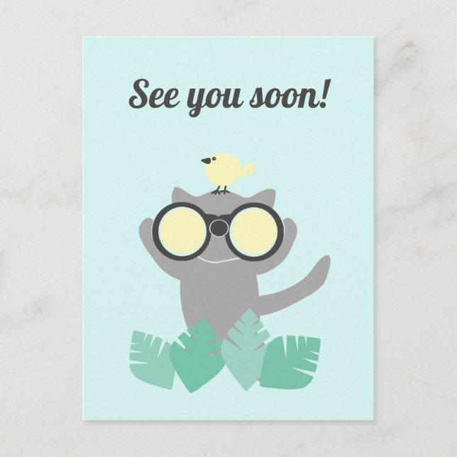 Sehen Sie sich Sie bald Erinnerung Postkarte mit K (Vorderseite)