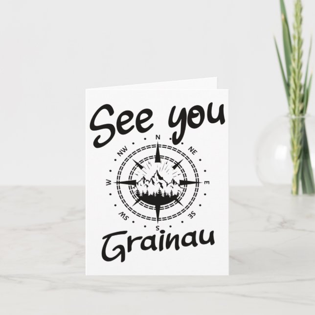 Sehen Sie Wandern Grainau Deutschland Urlaub Ski C Karte (Vorderseite)