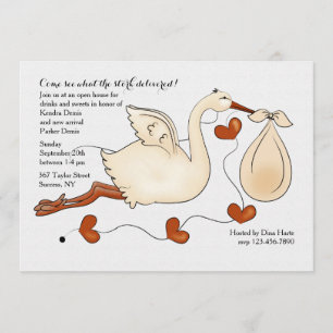 Sehen Sie, was der Storch geliefert hat Einladung