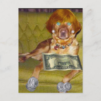 SEHEN SIE, WAS ICH FÜR GELD POSTCARD TUN KANN. POSTKARTE