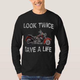 Sehen Sie zweimal ein Motorrad-Lebensversicherung T-Shirt
