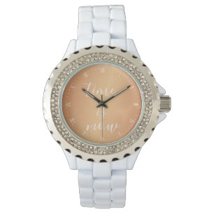 Sehen - Zeit ist jetzt Kupfer Armbanduhr