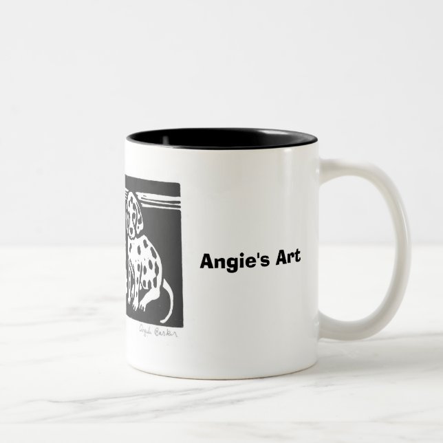 Sehende Angies Kunst "beschmutzt" Tasse (Rechts)