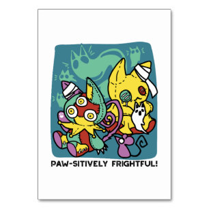 sehenswert beängstigend   Katzenkätzchen Halloween Tischnummer