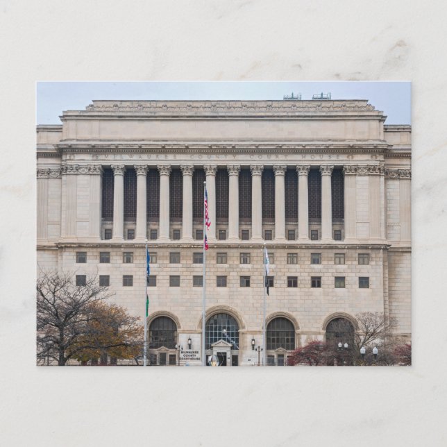 Sehenswürdigkeit Milwaukee Landkreis Gerichtsgebäu Feiertagspostkarte (Vorderseite)